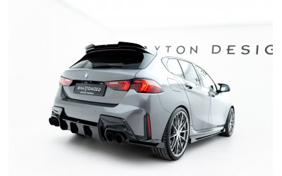 Street Pro Rear Side Splitters V.2 + Flaps BMW 1 M-Pack F70 - Black + Gloss Flaps    