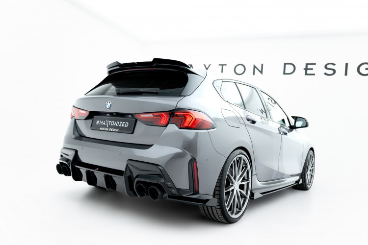 Street Pro Πίσω πλαϊνά αεροτομές V.2 + Flaps BMW 1 M-Pack F70 - Black + Gloss Flaps