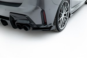 Street Pro Rear Side Splitters V.2 + Flaps BMW M135i F70 - Black + Gloss Flaps Street Pro Rear Side Splitters V.2 + Flaps BMW M135i F70 - Black + Gloss Flaps