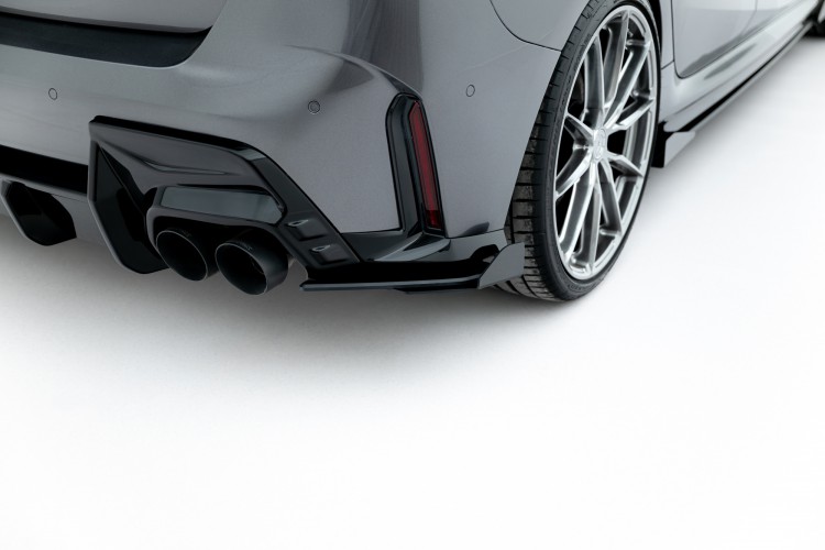 Street Pro Πίσω πλαϊνά αεροτομές V.2 + Flaps BMW 1 M-Pack F70 - Black + Gloss Flaps
