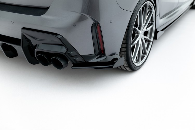 Street Pro Πίσω πλαϊνά αεροτομές V.2 + Flaps BMW 1 M-Pack F70 - Black + Gloss Flaps