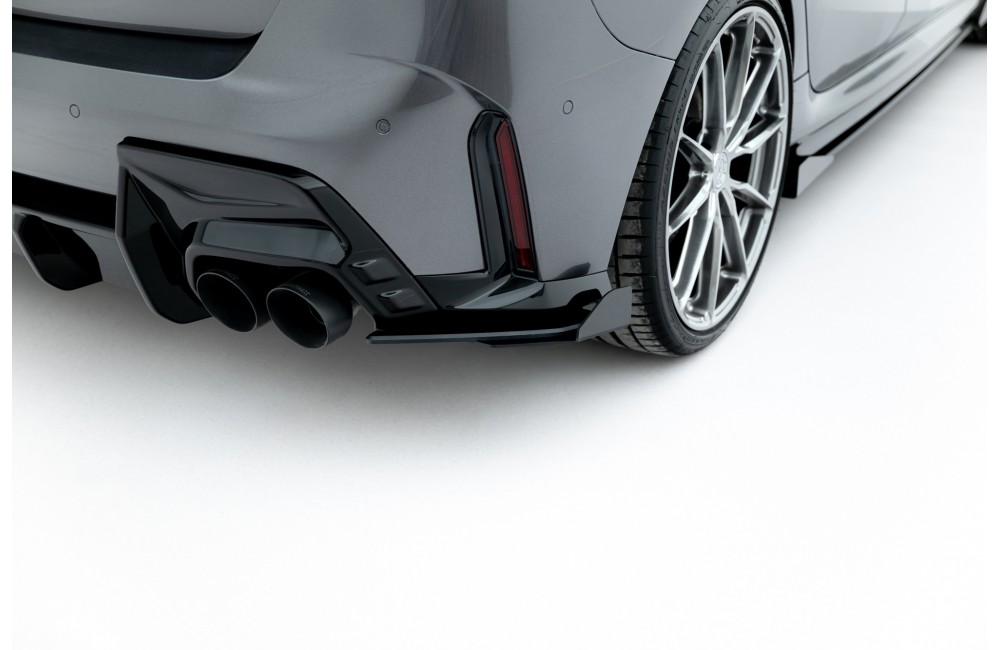 Street Pro Rear Side Splitters V.2 + Flaps BMW 1 M-Pack F70 - Black-Red + Gloss Flaps Street Pro Rear Side Splitters V.2 + Flaps BMW 1 M-Pack F70 - Black-Red + Gloss Flaps