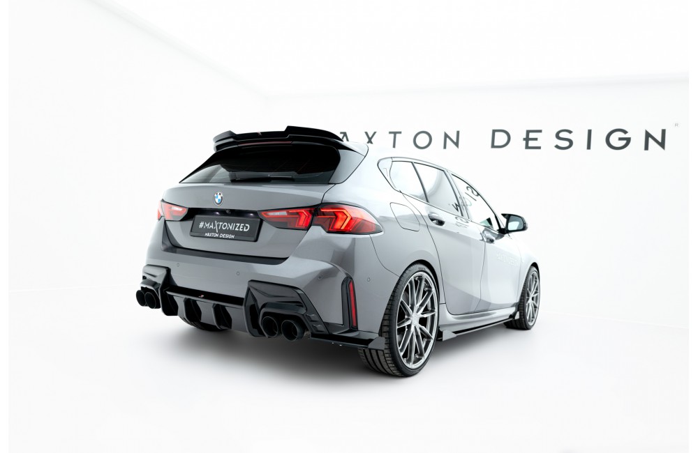 Street Pro Rear Side Splitters V.2 + Flaps BMW 1 M-Pack F70 - Black-Red + Gloss Flaps Street Pro Rear Side Splitters V.2 + Flaps BMW 1 M-Pack F70 - Black-Red + Gloss Flaps