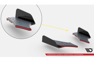 Street Pro Rear Side Splitters V.2 + Flaps BMW 1 M-Pack F70 - Black-Red + Gloss Flaps Street Pro Rear Side Splitters V.2 + Flaps BMW 1 M-Pack F70 - Black-Red + Gloss Flaps
