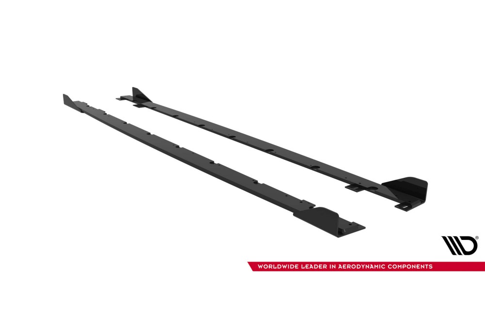 Street Pro Side Skirts Diffusers + Flaps BMW M135i F70 - Black + Gloss Flaps Street Pro Side Skirts Diffusers + Flaps BMW M135i F70 - Black + Gloss Flaps