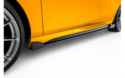 Street Pro Side Skirts Diffusers + Flaps BMW 1 M-Pack F70 - Black + Gloss Flaps    