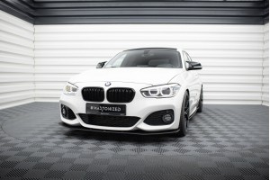 Street Pro Front Splitter V.3 for BMW 1 F20 M-Pack Facelift / M140i  - Black