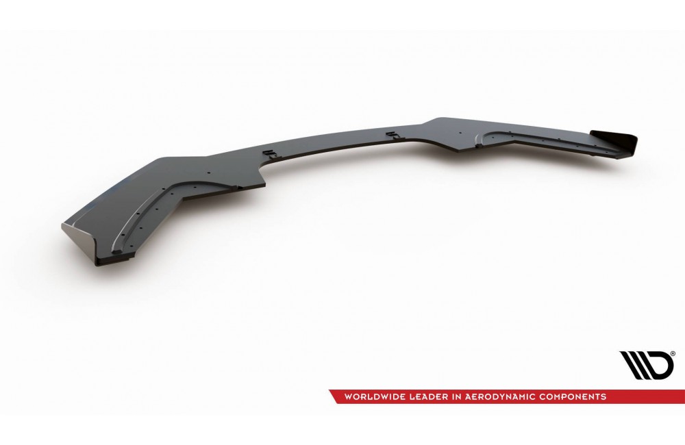 Street Pro Front Splitter V.3 + Flaps for BMW 1 F20 M-Pack Facelift / M140i  - Black + Gloss Flaps