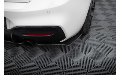 Street Pro Rear Side Splitters V.2 for BMW 1 F20 M-Pack M140i  - Black