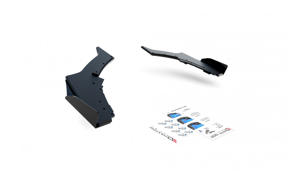 Street Pro Rear Side Splitters V.3 + Flaps for BMW 1 F20 M140i - Black + Gloss Flaps Street Pro Rear Side Splitters V.3 + Flaps for BMW 1 F20 M140i - Black + Gloss Flaps