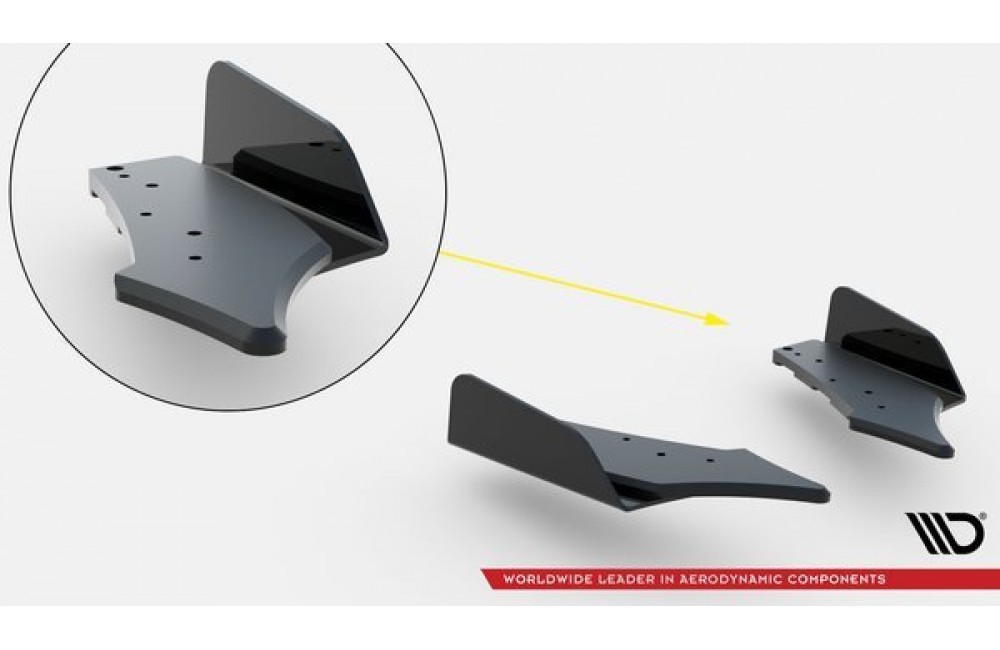 Street Pro Rear Side Splitters V.3 + Flaps for BMW 1 F20 M140i - Black + Gloss Flaps Street Pro Rear Side Splitters V.3 + Flaps for BMW 1 F20 M140i - Black + Gloss Flaps