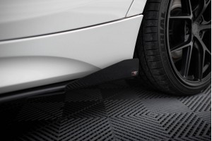 Street Pro Side Skirts Diffusers V.2 + Flaps for BMW 1 F20 M135i / M140i / M-Pack - Black + Gloss Flaps