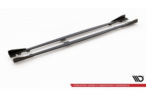 Street Pro Side Skirts Diffusers V.2 + Flaps for BMW 1 F20 M135i / M140i / M-Pack - Black + Gloss Flaps