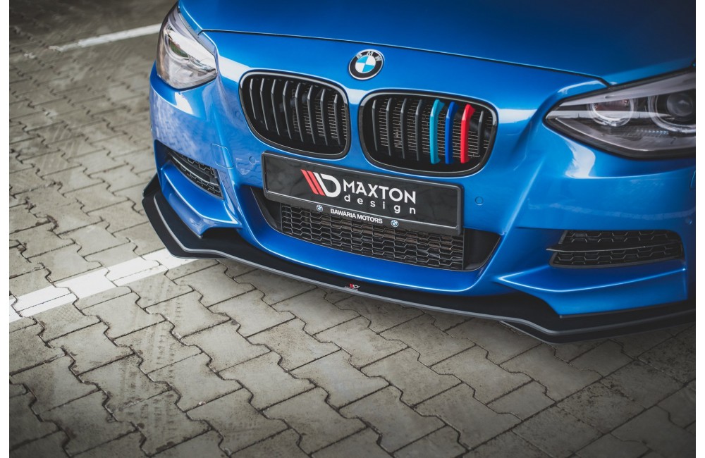Street Pro Front Splitter + Flaps BMW M135i F20 - Black + Gloss Flaps