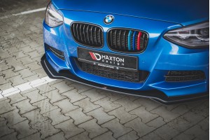 Street Pro Front Splitter + Flaps BMW M135i F20 - Black + Gloss Flaps
