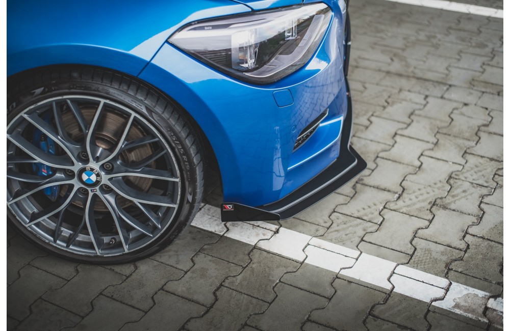 Street Pro Front Splitter + Flaps BMW M135i F20 - Black + Gloss Flaps