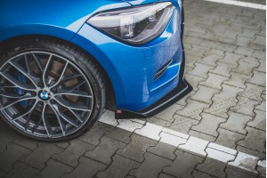 Street Pro Front Splitter + Flaps BMW M135i F20 - Black + Gloss Flaps