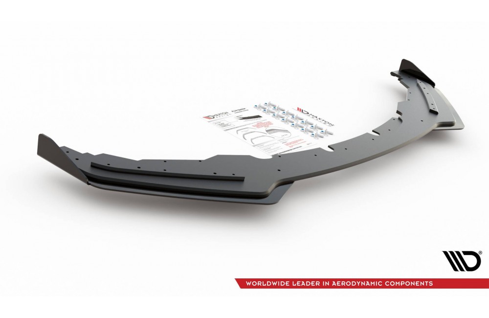 Street Pro Front Splitter + Flaps BMW M135i F20 - Black + Gloss Flaps