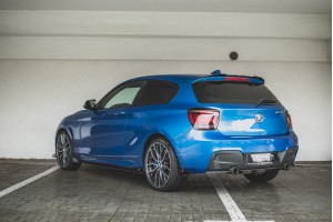 Street Pro Rear Side Splitters + Flaps BMW M135i F20 - Black + Gloss Flaps