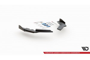 Street Pro Rear Side Splitters + Flaps BMW M135i F20 - Black + Gloss Flaps