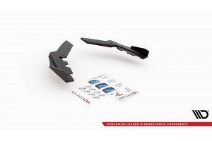 Street Pro Rear Side Splitters + Flaps BMW M135i F20 - Black + Gloss Flaps