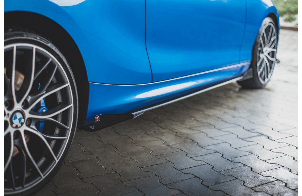 Street Pro Side Skirts Diffusers + Flaps BMW 1 F21 M135i / M140i / M-Pack - Black + Gloss Flaps Street Pro Side Skirts Diffusers + Flaps BMW 1 F21 M135i / M140i / M-Pack - Black + Gloss Flaps
