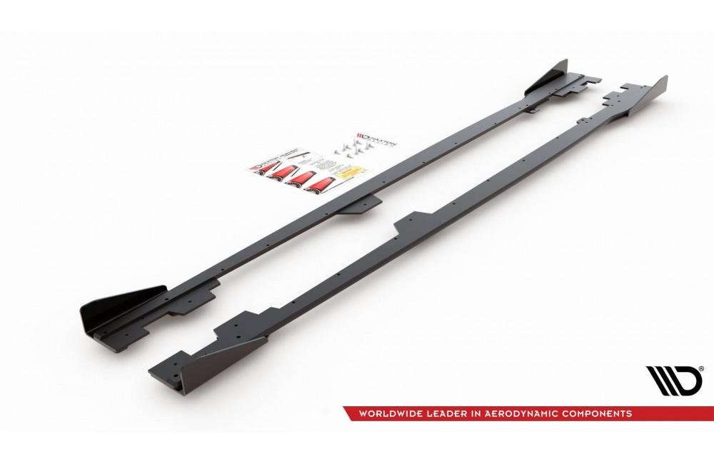 Street Pro Side Skirts Diffusers + Flaps BMW 1 F21 M135i / M140i / M-Pack - Black + Gloss Flaps Street Pro Side Skirts Diffusers + Flaps BMW 1 F21 M135i / M140i / M-Pack - Black + Gloss Flaps