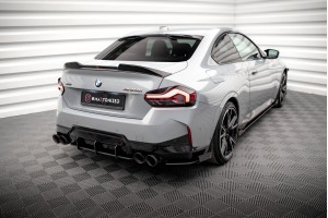Street Pro Rear Side Splitters + Flaps BMW 2 Coupe M240i G42 - Black + Gloss Flaps