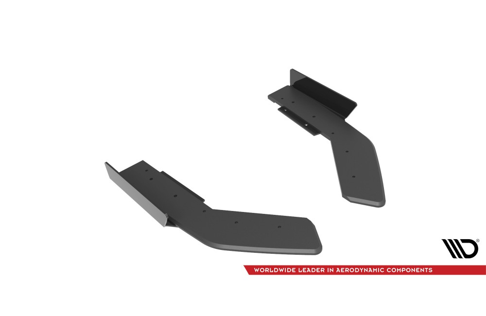Street Pro Rear Side Splitters + Flaps BMW 2 Coupe M240i G42 - Black + Gloss Flaps