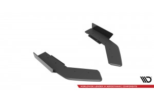Street Pro Rear Side Splitters + Flaps BMW 2 Coupe M240i G42 - Black + Gloss Flaps