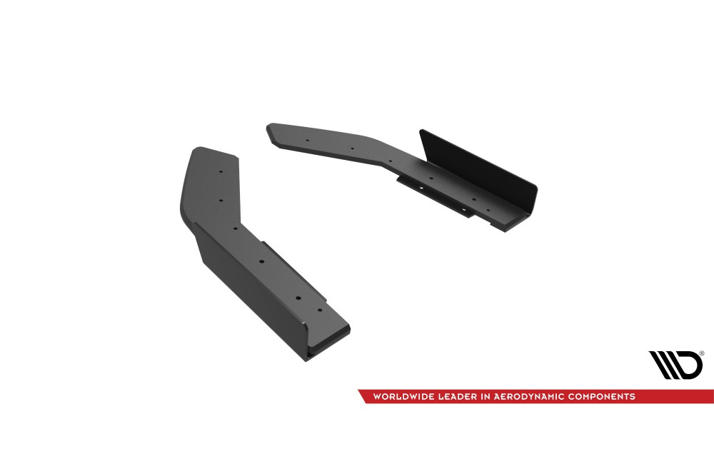 Street Pro Rear Side Splitters + Flaps BMW 2 Coupe M240i G42 - Black + Gloss Flaps