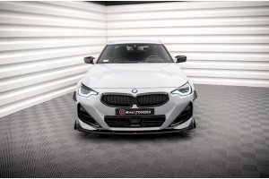 Street Pro Front Splitter + Flaps BMW 2 Coupe M-Pack / M240i G42 - Black + Gloss Flaps