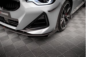 Street Pro Front Splitter + Flaps BMW 2 Coupe M-Pack / M240i G42 - Black + Gloss Flaps