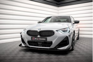 Street Pro Front Splitter + Flaps BMW 2 Coupe M-Pack / M240i G42 - Black + Gloss Flaps
