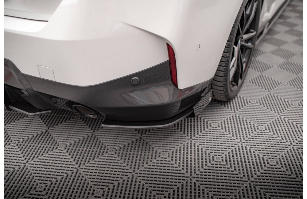 Street Pro Rear Side Splitters + Flaps BMW 2 Coupe M-Pack G42 - Black + Gloss Flaps