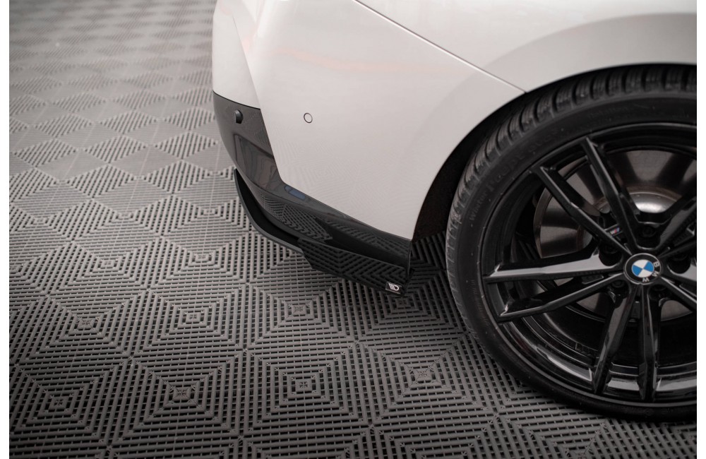 Street Pro Rear Side Splitters + Flaps BMW 2 Coupe M-Pack G42 - Black + Gloss Flaps