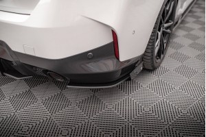 Street Pro Rear Side Splitters + Flaps BMW 2 Coupe M-Pack G42 - Black + Gloss Flaps