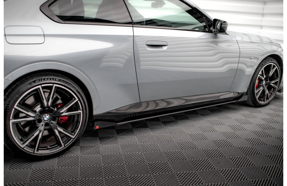Street Pro Side Skirts Diffusers + Flaps BMW 2 Coupe M-Pack / M240i G42 - Black + Gloss Flaps Street Pro Side Skirts Diffusers + Flaps BMW 2 Coupe M-Pack / M240i G42 - Black + Gloss Flaps