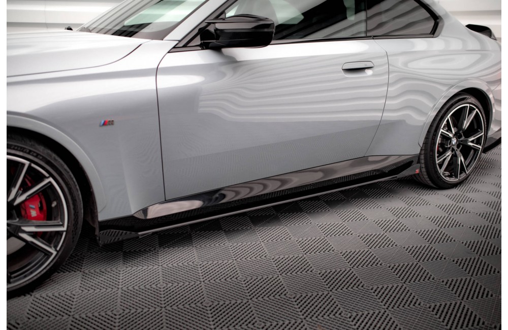 Street Pro Side Skirts Diffusers + Flaps BMW 2 Coupe M-Pack / M240i G42 - Black + Gloss Flaps Street Pro Side Skirts Diffusers + Flaps BMW 2 Coupe M-Pack / M240i G42 - Black + Gloss Flaps