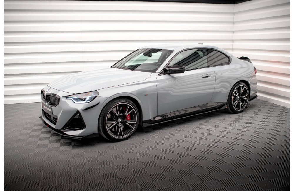 Street Pro Side Skirts Diffusers + Flaps BMW 2 Coupe M-Pack / M240i G42 - Black + Gloss Flaps Street Pro Side Skirts Diffusers + Flaps BMW 2 Coupe M-Pack / M240i G42 - Black + Gloss Flaps