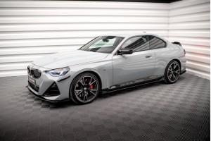 Street Pro Side Skirts Diffusers + Flaps BMW 2 Coupe M-Pack / M240i G42 - Black + Gloss Flaps Street Pro Side Skirts Diffusers + Flaps BMW 2 Coupe M-Pack / M240i G42 - Black + Gloss Flaps