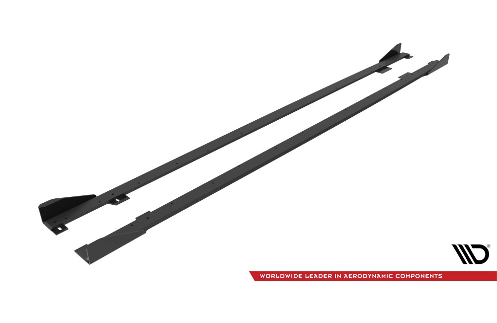 Street Pro Side Skirts Diffusers + Flaps BMW 2 Coupe M-Pack / M240i G42 - Black + Gloss Flaps Street Pro Side Skirts Diffusers + Flaps BMW 2 Coupe M-Pack / M240i G42 - Black + Gloss Flaps