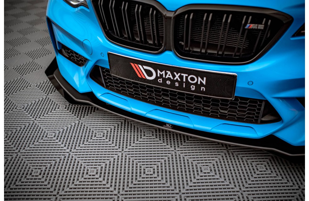Street Pro Front Splitter V.1 + Flaps BMW M2 Competition F87 - Black + Gloss Flaps