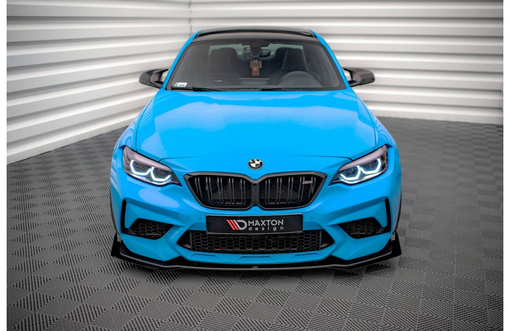 Street Pro Front Splitter V.1 + Flaps BMW M2 Competition F87 - Black + Gloss Flaps