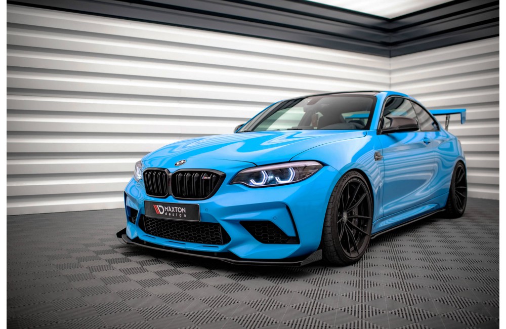 Street Pro Front Splitter V.1 + Flaps BMW M2 Competition F87 - Black + Gloss Flaps