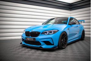 Street Pro Front Splitter V.1 + Flaps BMW M2 Competition F87 - Black + Gloss Flaps
