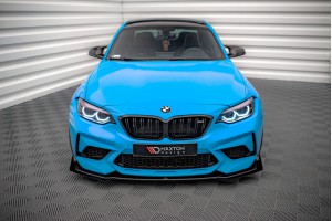 Street Pro Front Splitter V.1 + Flaps BMW M2 Competition F87 - Black + Gloss Flaps