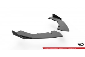 Street Pro Rear Side Splitters + Flaps BMW M2 F87 - Black + Gloss Flaps