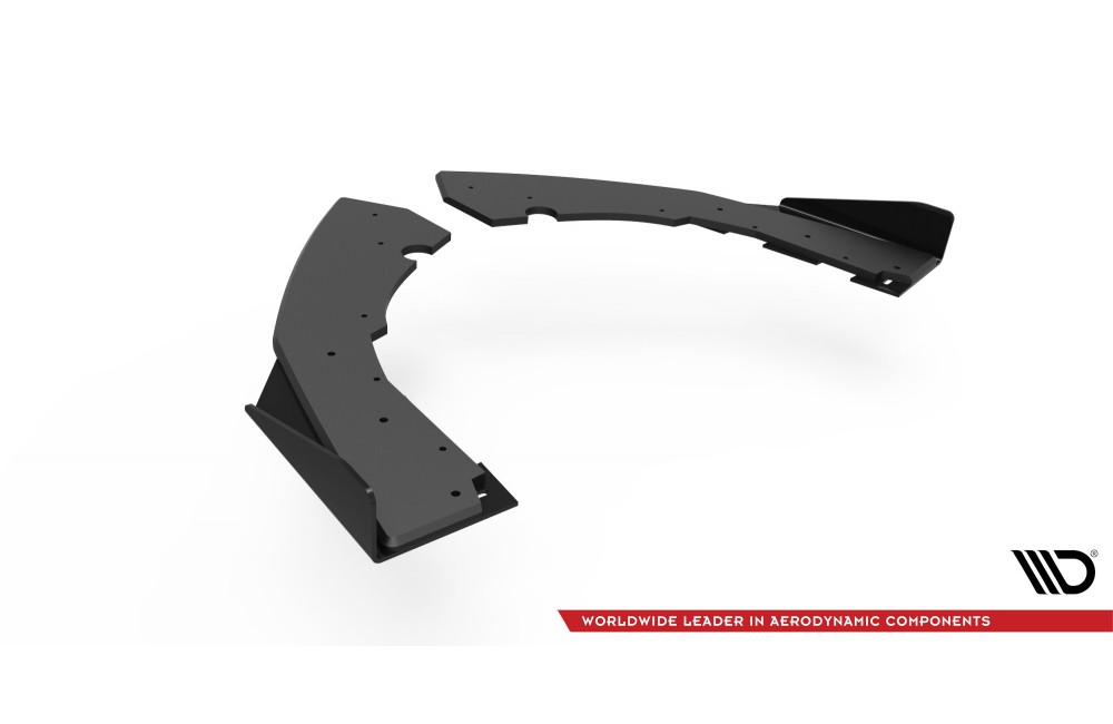 Street Pro Rear Side Splitters + Flaps BMW M2 F87 - Black + Gloss Flaps