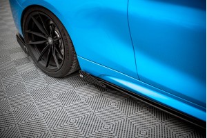Street Pro Side Skirts Diffusers + Flaps BMW M2 F87 - Black + Gloss Flaps